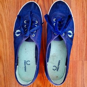 Fred Perry Women's Navy Canvas Shoes 6.5